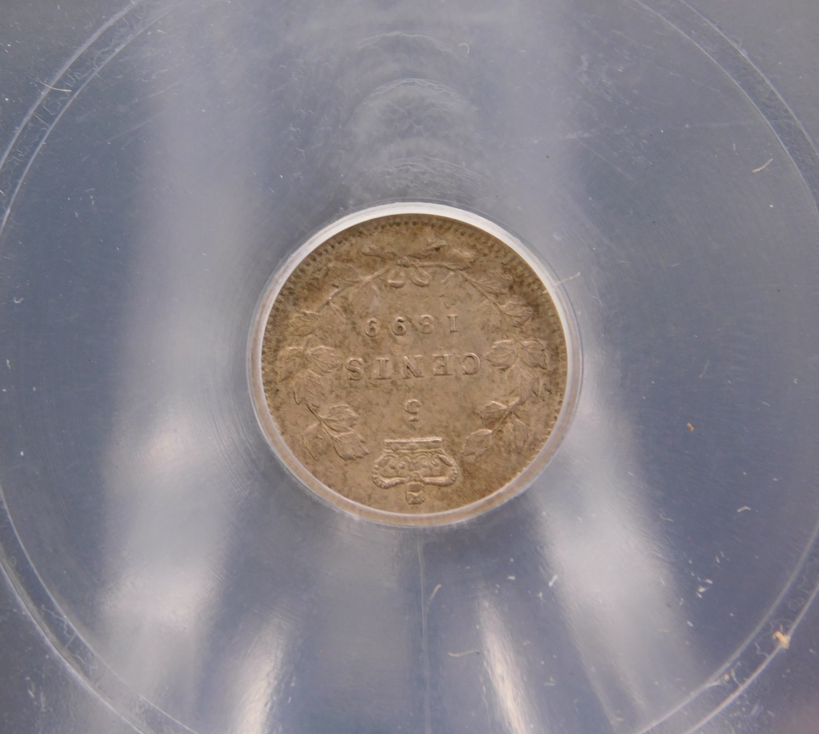 1899 CANADA FIVE CENT ICG AU58 (BT1251)