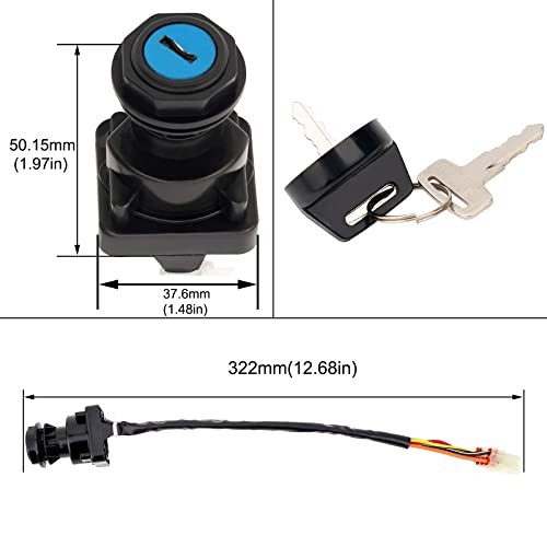 Ignition Key Switch 37110-38F19 Compatible with Suzuki LTA LTF 400 Eiger LTA