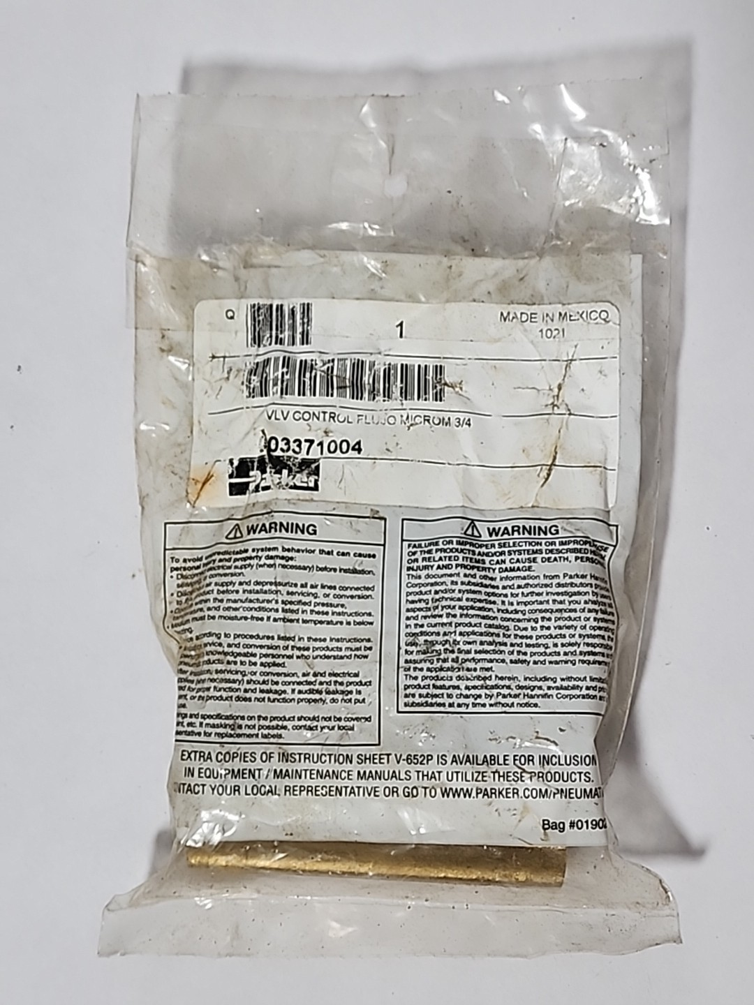 Parker 003371004 Flow Control Valve 3/4"