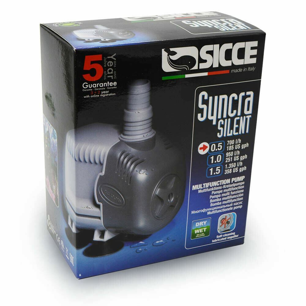 SICCE SYNCRA SILENT 0.5 AQUARIUM WATER PUMP (185 GPH)