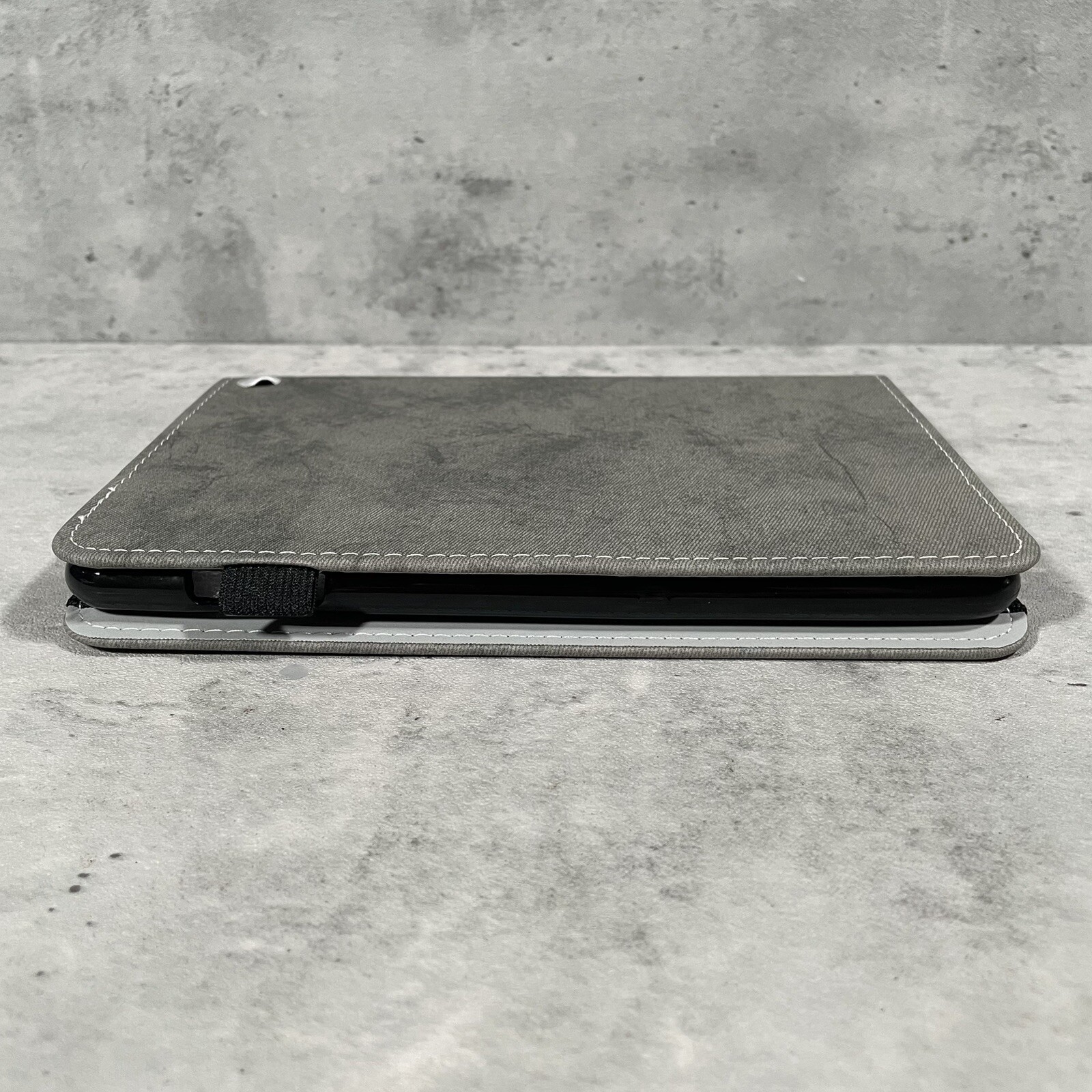NEW Amazon Fire 2022 HD 8 Tablet Case Gray Denim Multi Pocket Functional