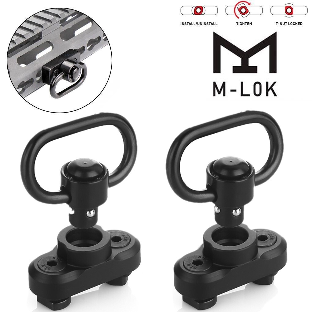 Tactical 2 Point Sling Strap Shoulder Padded /2Pcs M-LOK QD Swivel Mount /D Ring