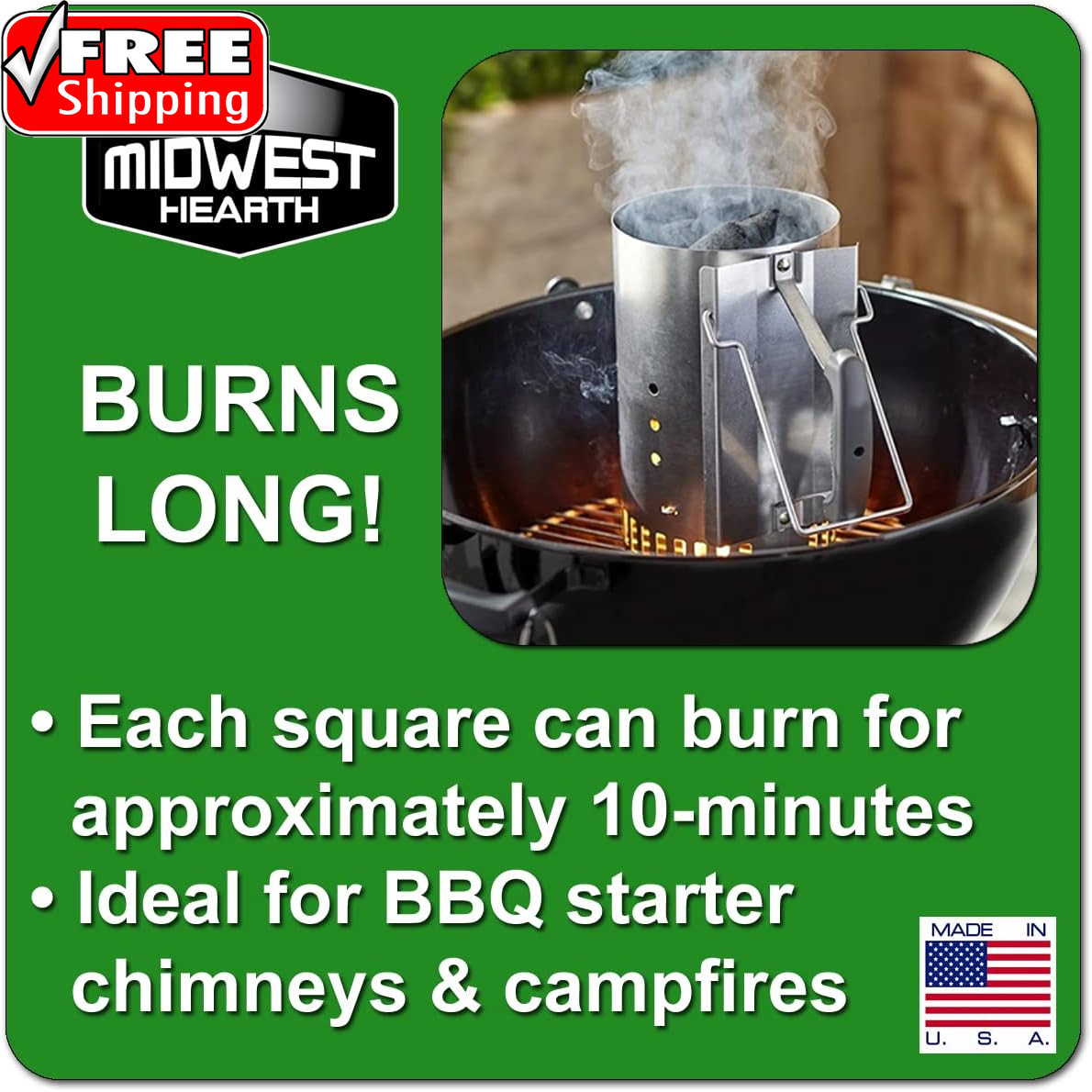 Fire Starter Squares Quick-Light (144-Count) Made in USA