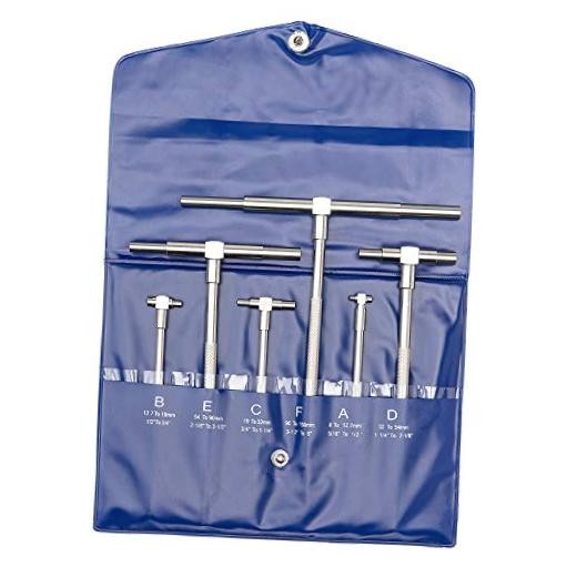 6 Pc Telescoping Gage Set, 5/16" - 6" Range, T-Bore Hole T-Gauges 5/16" to 6"