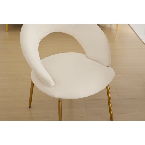 dining chair， Velvet fabric chair with golden legs is suitable for the kitchen