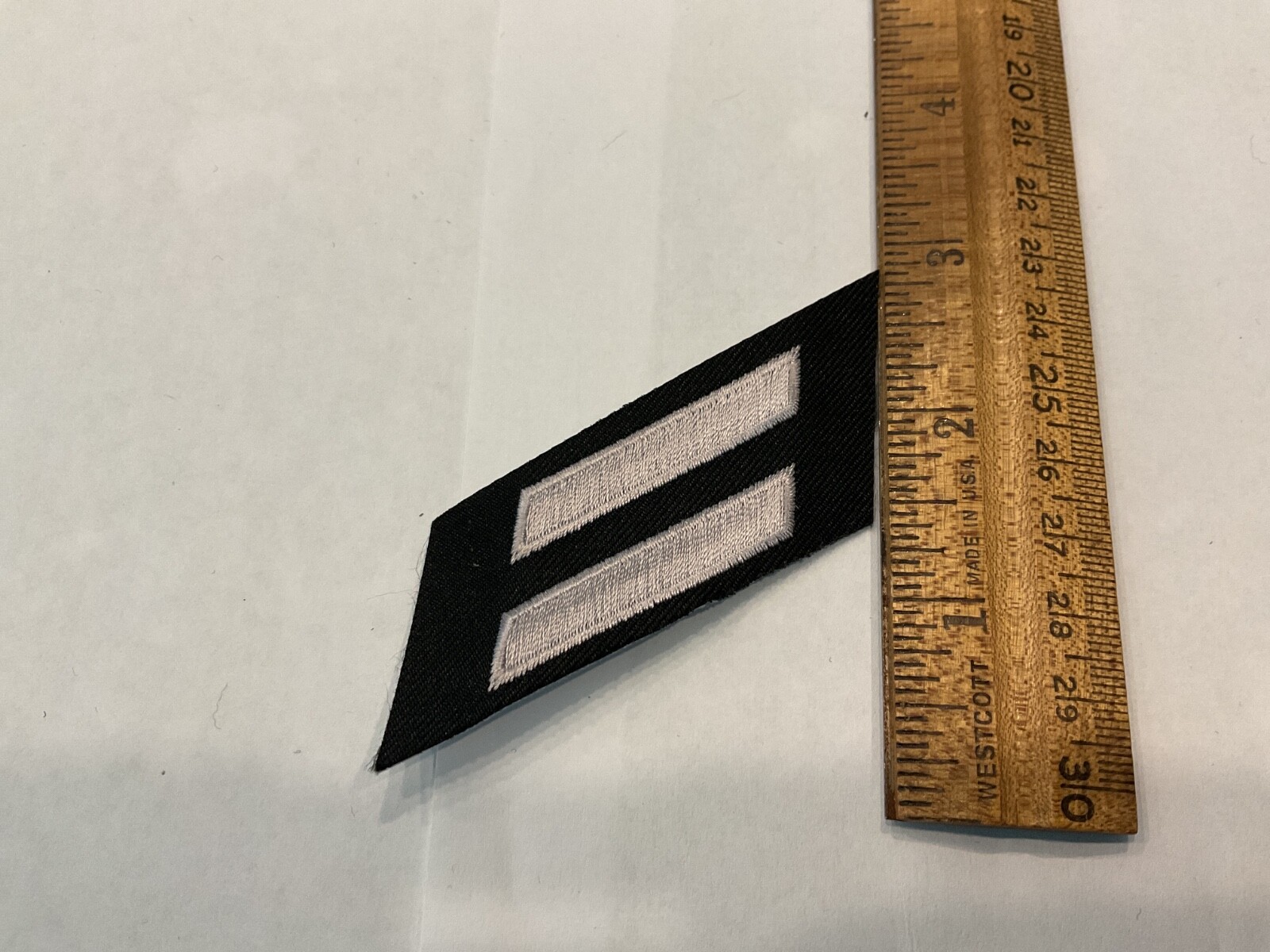 Police Years of Service embroidered 2 Stripe Mark Grey on Black Material