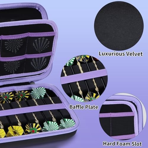 Case Compatible for 12 Darts, Holds Darts and Extra Accessories