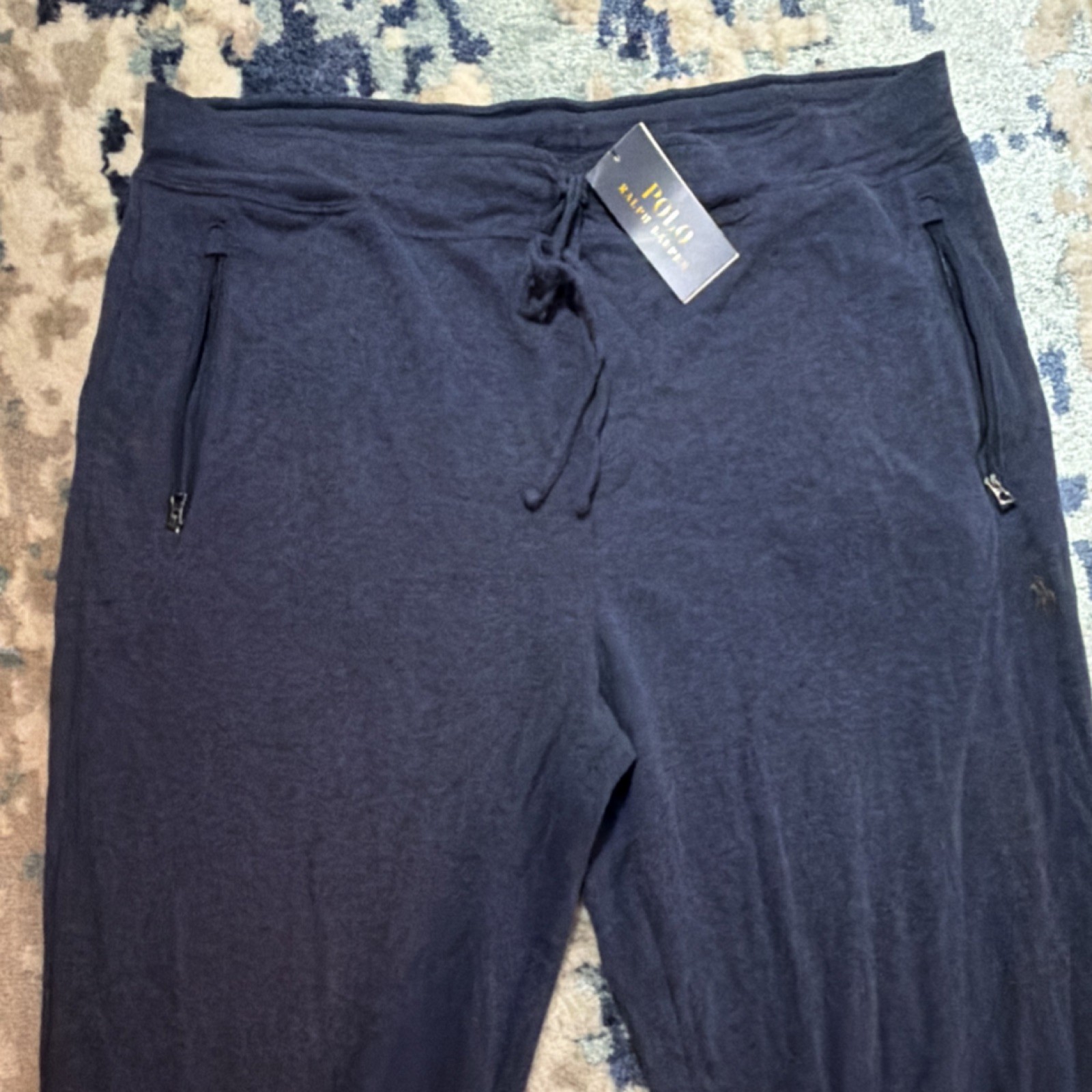 Polo Ralph Lauren Navy Jogger Sweatpants Men's Drawstring Pockets  Size L