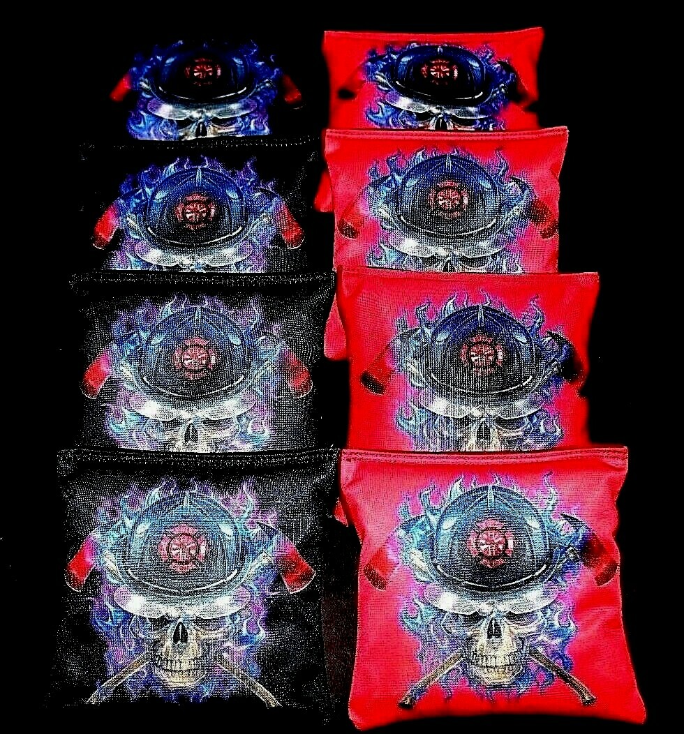SKULL MALTESE FIREFIGHTER SEAL AXES 8 ACA regulation custom Cornhole bags B264