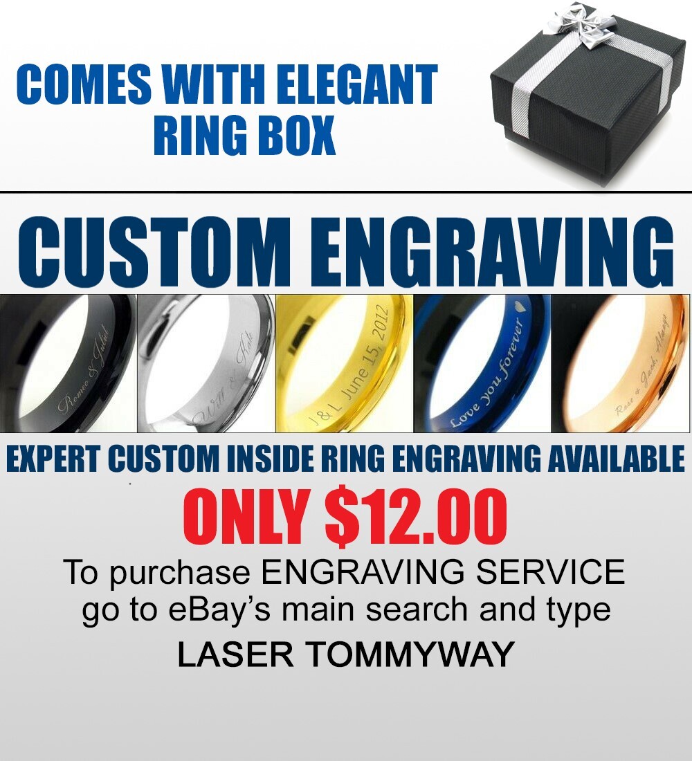 8mm Tungsten Men's Ring Brushed Center Step Edge Wedding Band