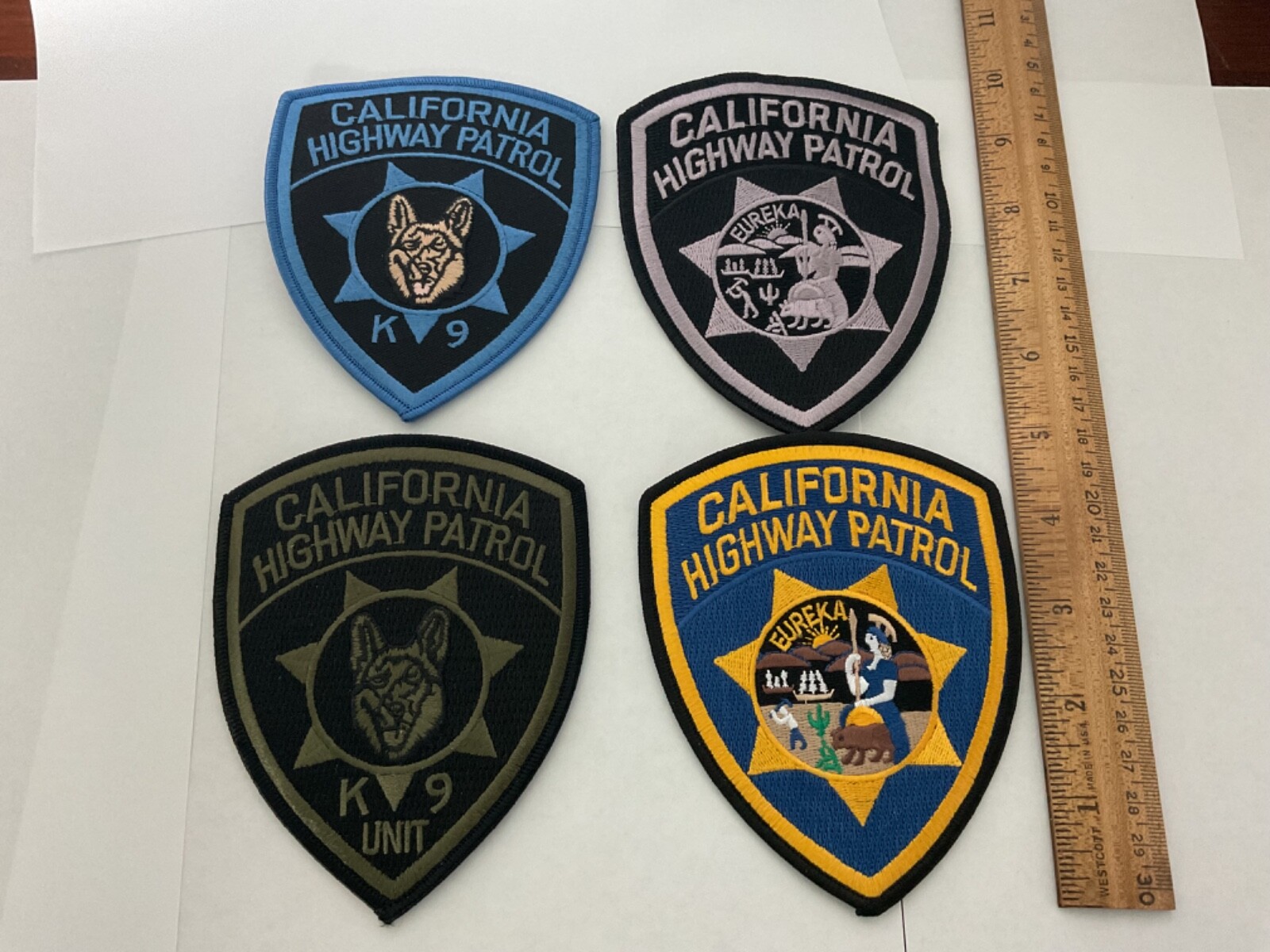 California Highway Patrol collectors patch set 4 pieces full size new