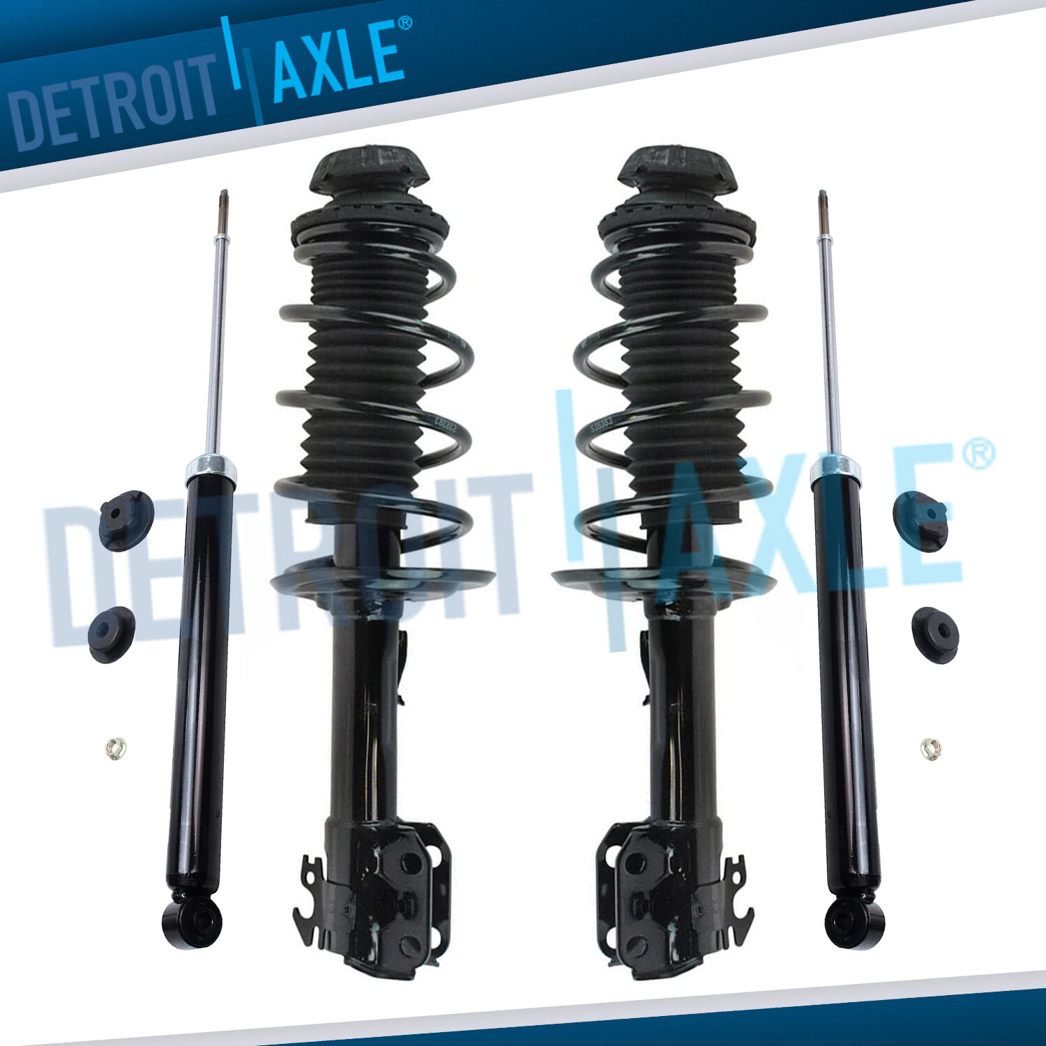 Front Struts w/ Coil Spring Rear Shock Absorbers for 2006 - 2011 Toyota Yaris
