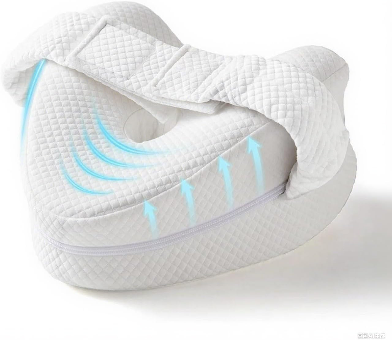 Memory Foam Knee Pillow for Side Sleepers Hip Pain with Adjustable Strap - betwe
