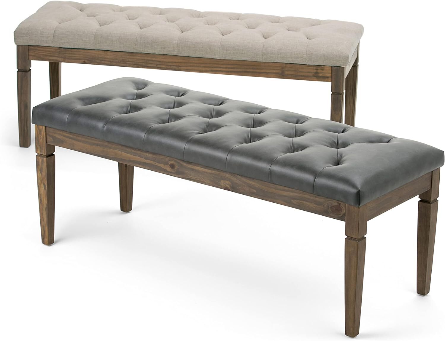 SIMPLIHOME Waverly 48 Inch Wide Traditional Rectangle Tufted 48 inch, Natural