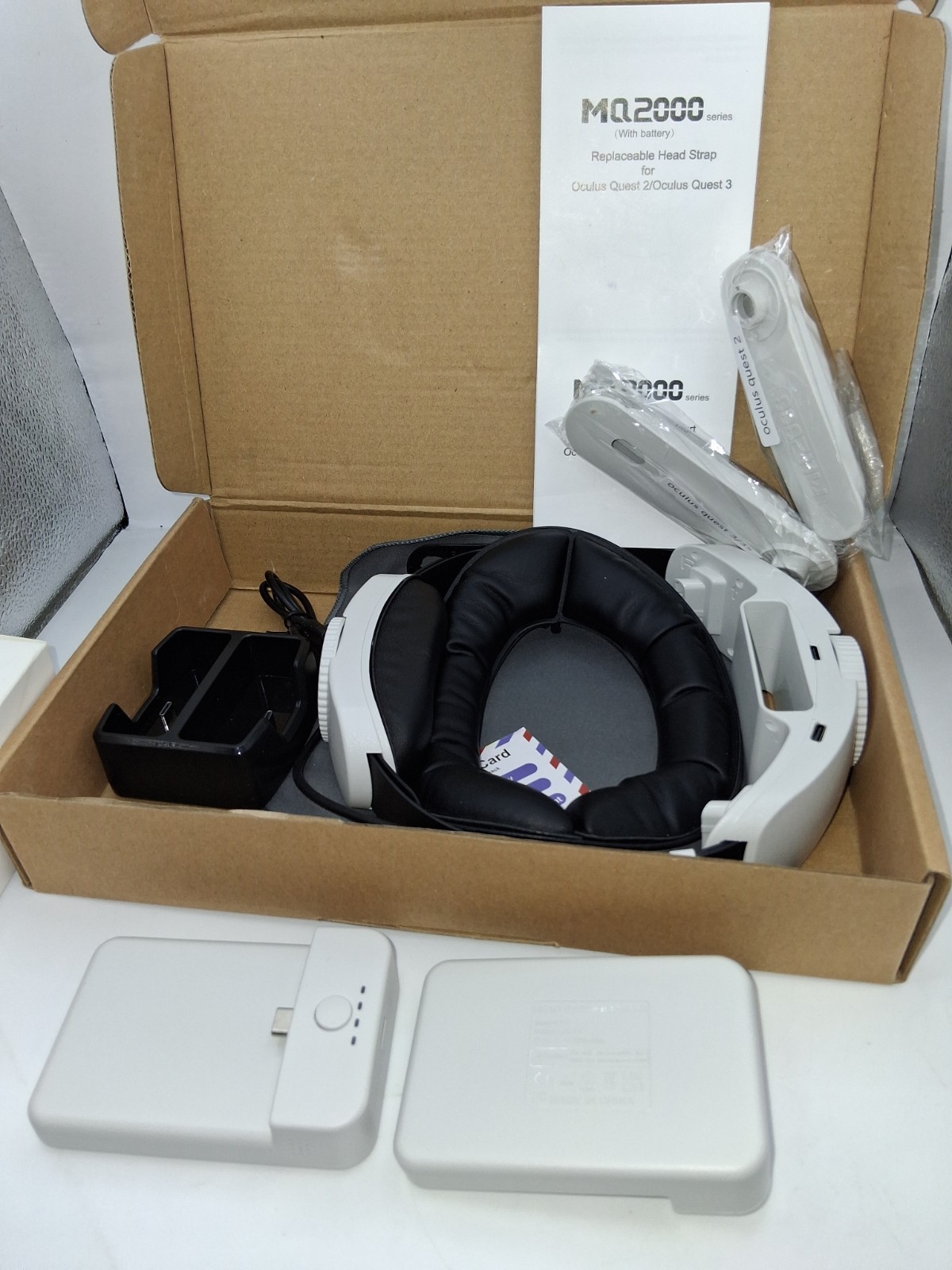 Head Strap For Quest Oculus 2 or Oculus 3 VR Headset With 2 Batteries & Charger