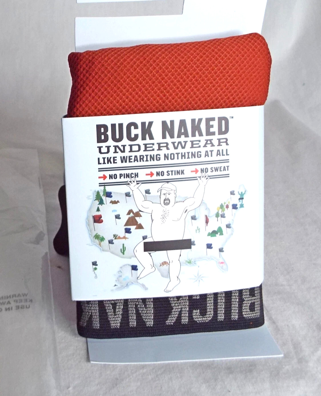 Duluth Trading Co Size 4XL Buck Naked Boxer Briefs Rusty Red 76015