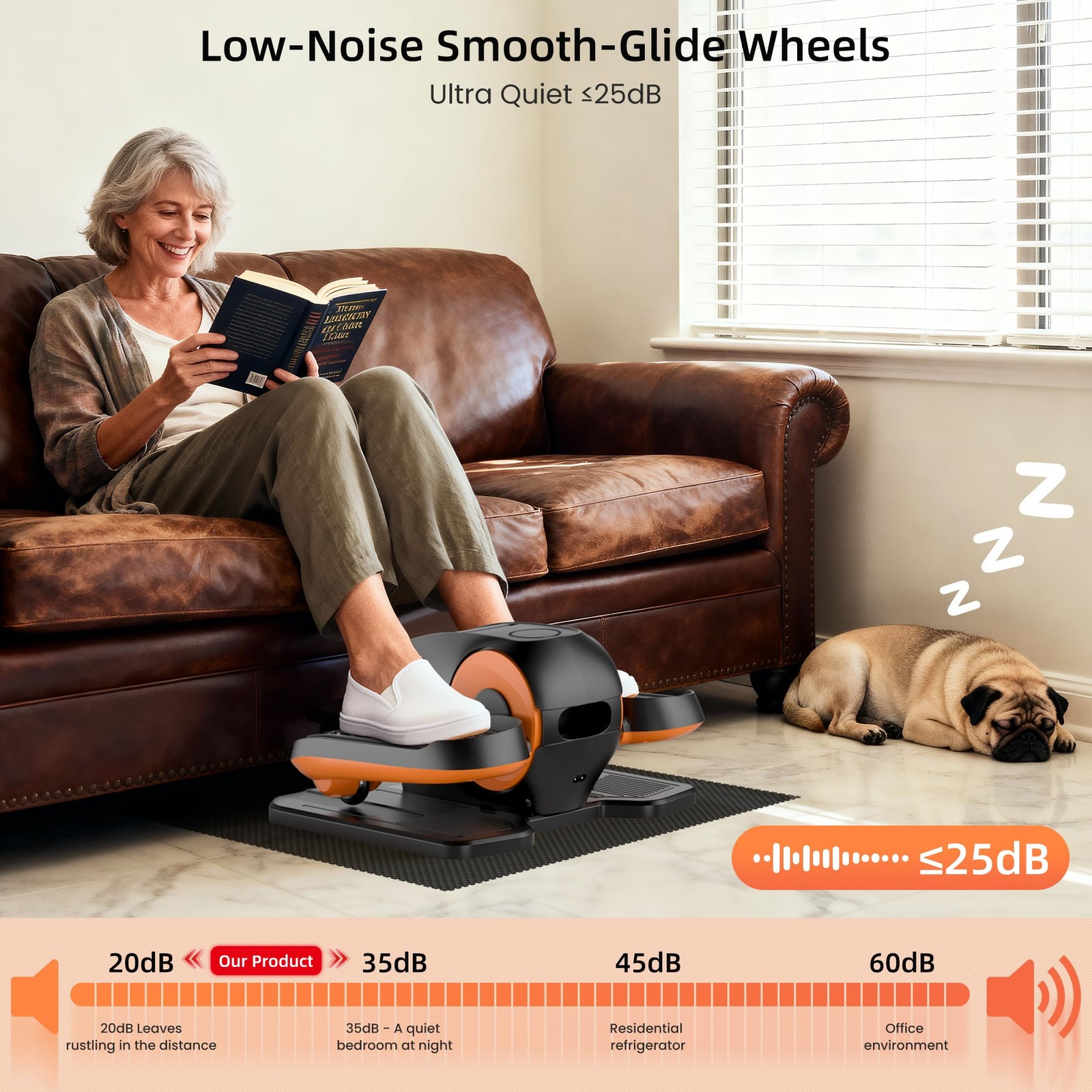 Under Desk Elliptical Machine with Remote Control, 12 Adjustable Speeds Elect...