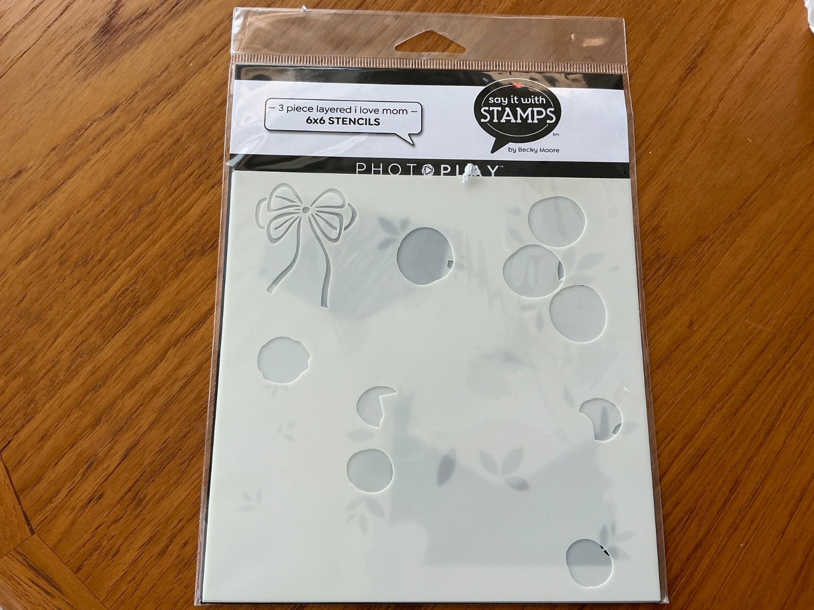 Photoplay I Love Mom 6 x 6, 3 Piece Stencil Set, #SIS3408