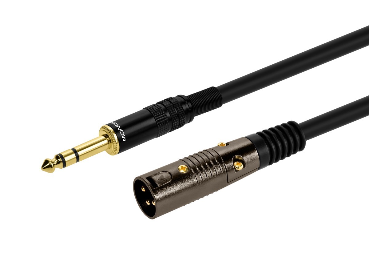 Monoprice XLR Male to 1/4in TRS Male Cable - 6 Feet | 16AWG, Gold Plated