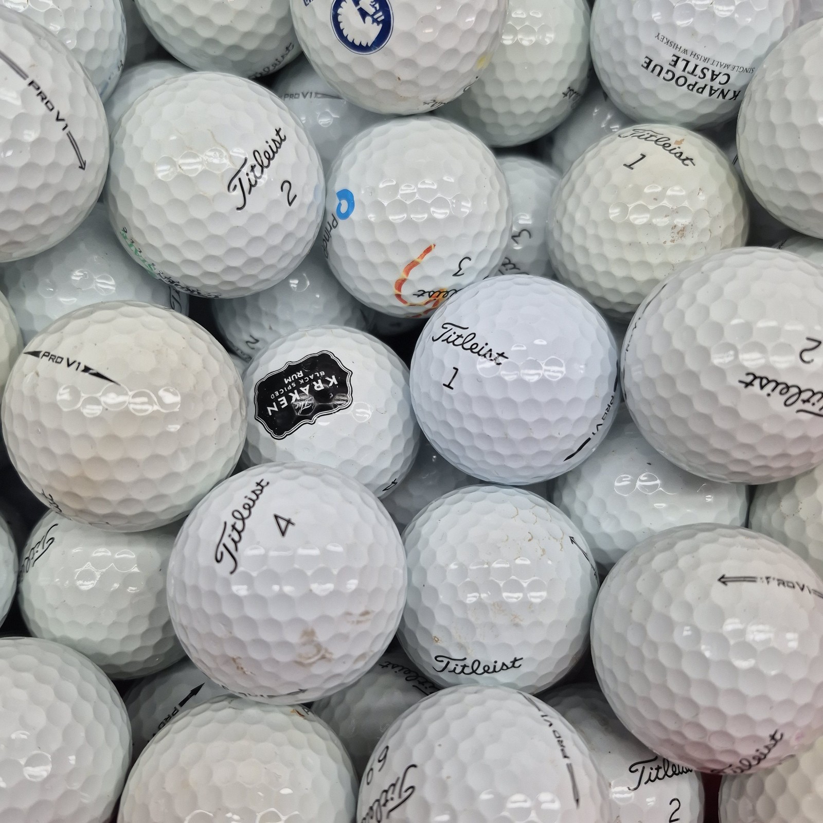100 Titleist Pro V1 Used Golf Balls - 3A Value AAA
