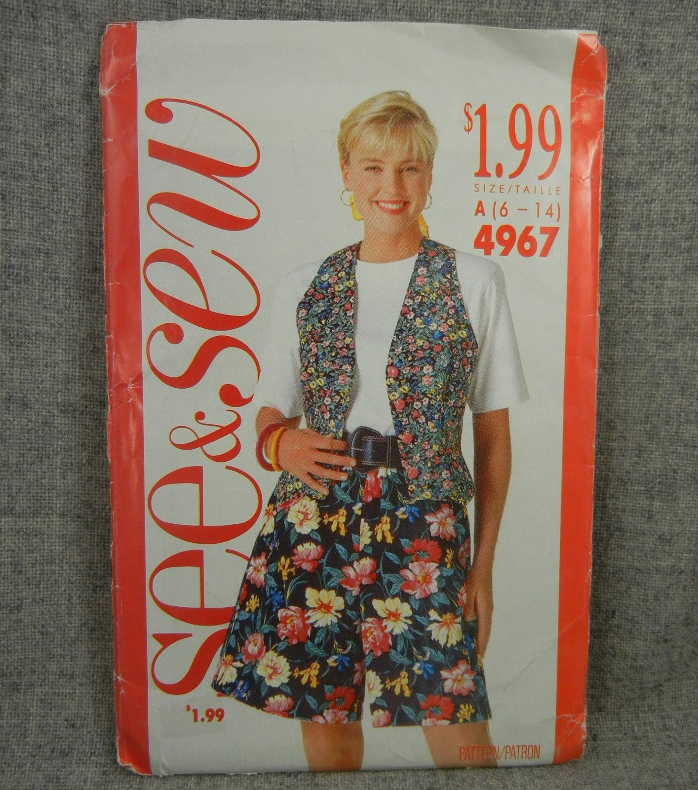 Butterick 4967 Misses Vest Top Shorts lined pullover wide leg Size 6-14 Uncut