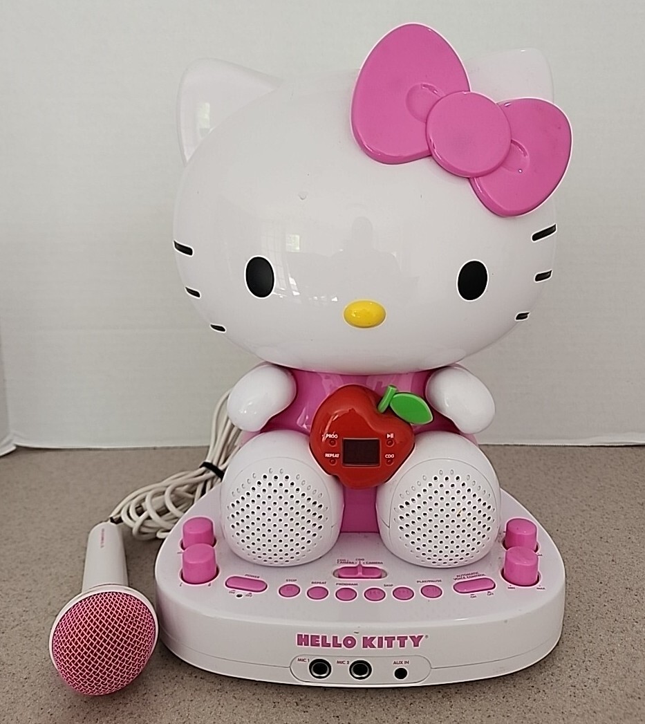 Hello Kitty CD+CDG Karaoke System w Video Camera UNTESTED AS IS PARTS OR REPAIR