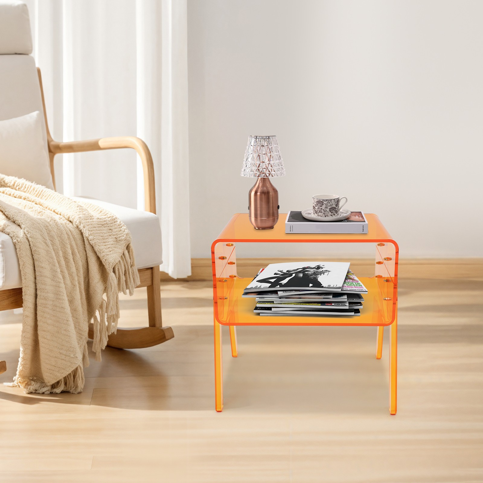 Acrylic Storage Rack Mobile Storage Cart Storage Rack for Kitchen Bathroom