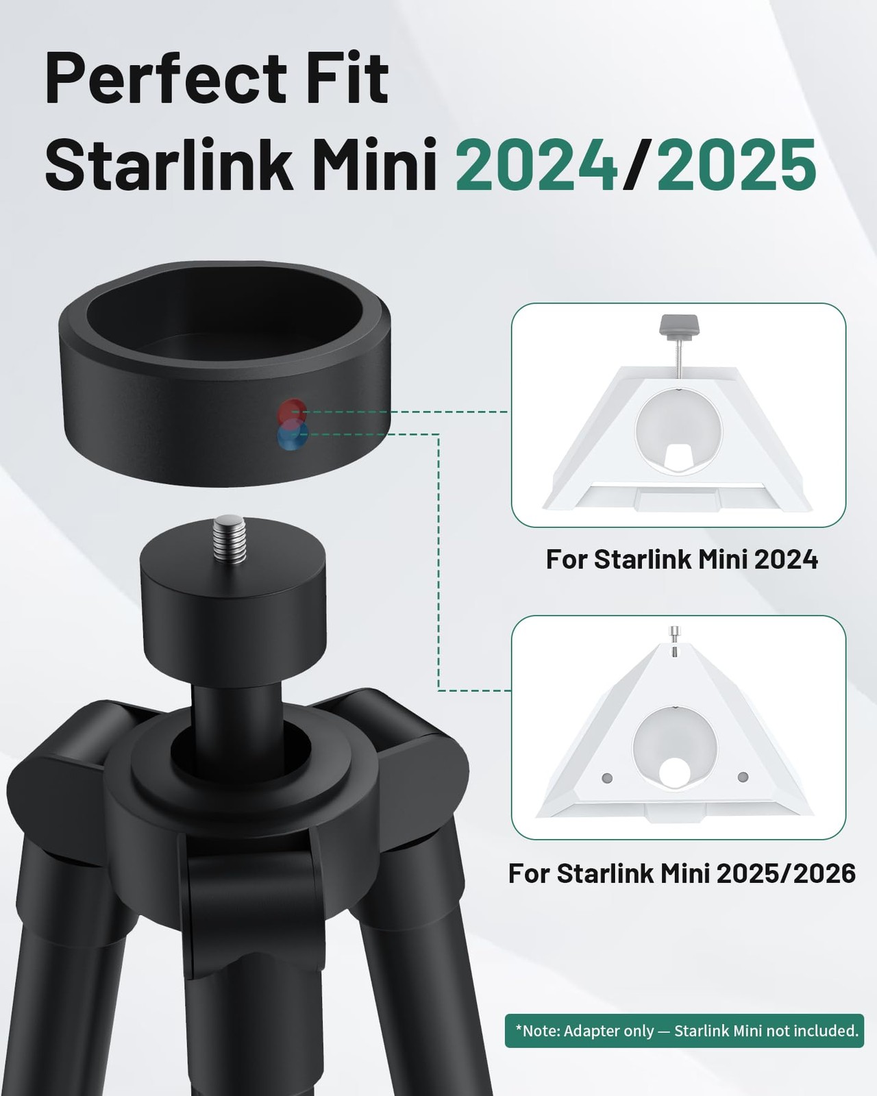 Starlink Mini Tripod Adapter, 1/4"-20 Aluminum Mount
