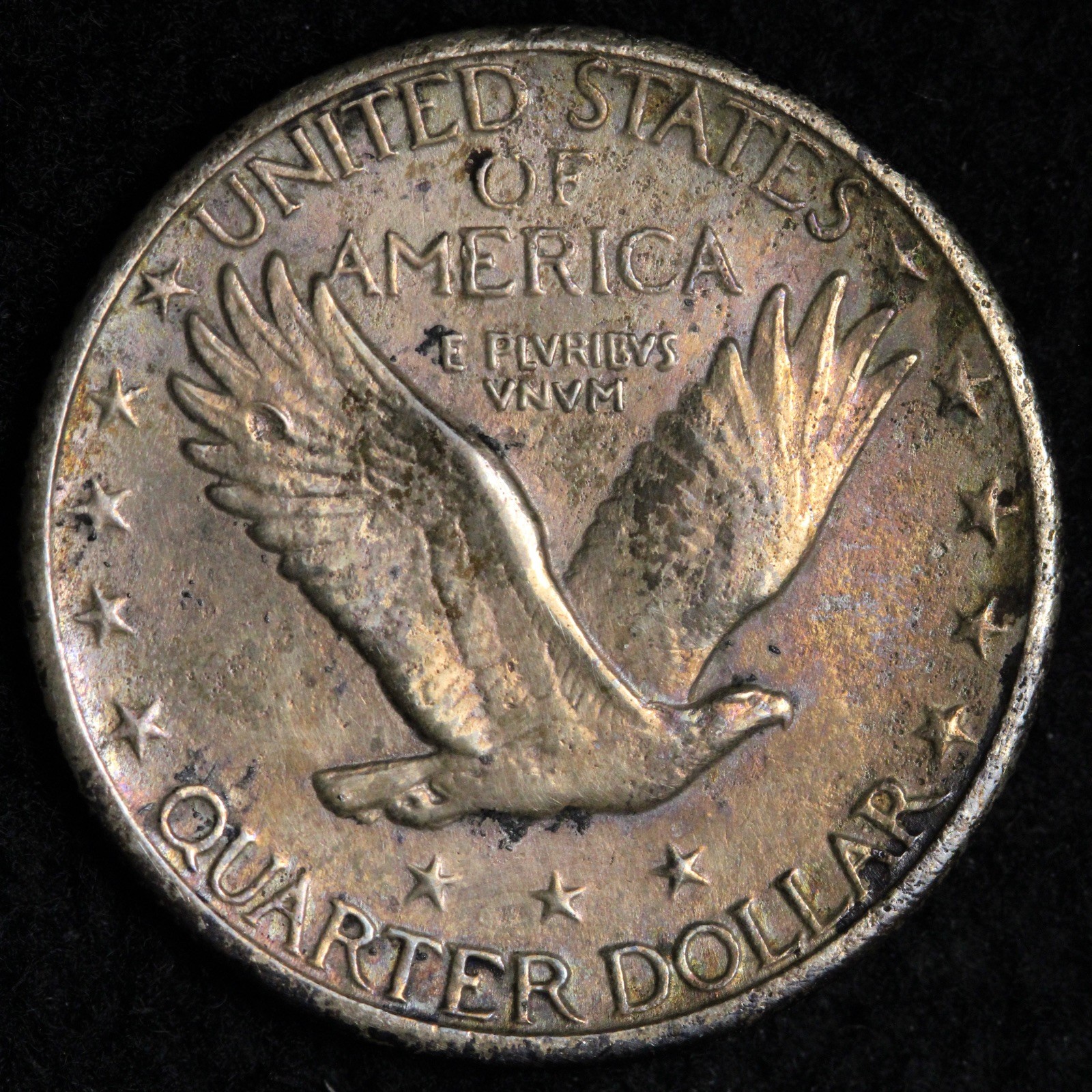 1920-D Standing Liberty Silver Quarter AU E285 GRCFT