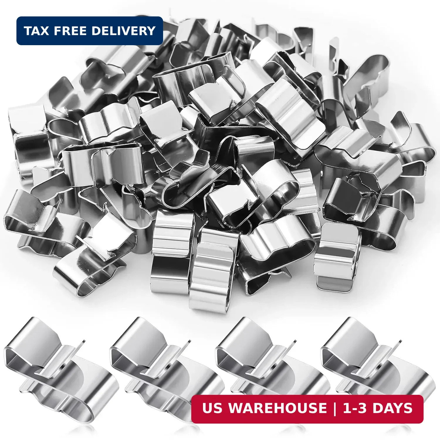 50 Pcs Trailer Frame Wire Clips Stainless Steel Metal Cable Clips 22.5 m