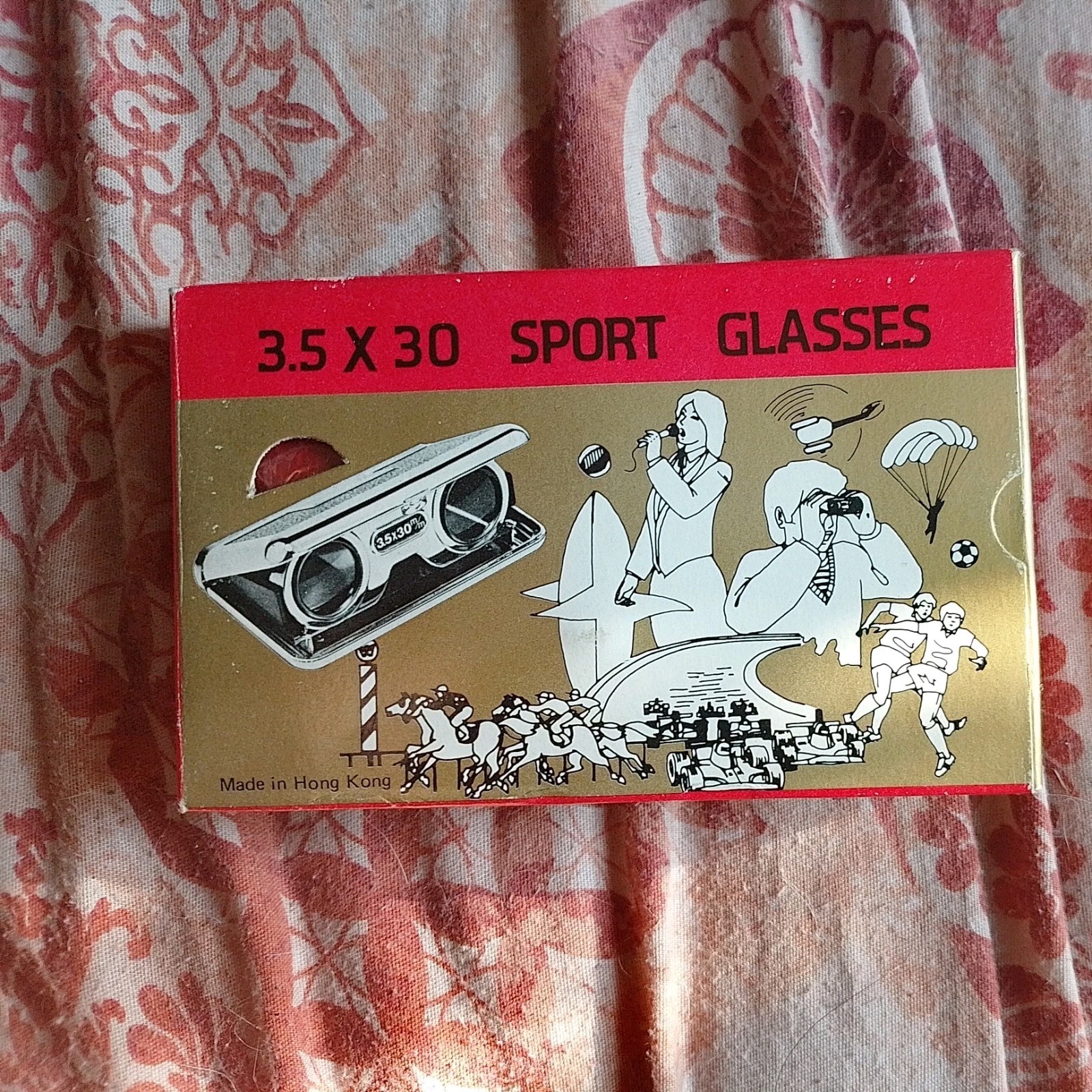 Vintage Sports Glasses 3.5x30mm new but glue come off leather grip see pictures