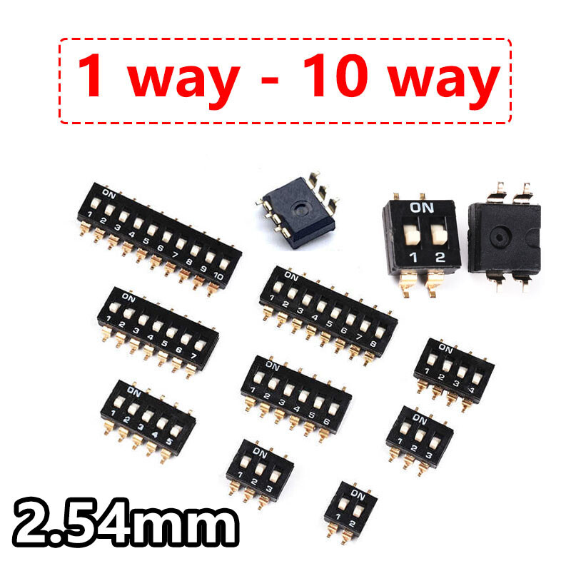 SMD DIL DIP Switch 2.54mm pitch 1 way 2 way 3 way 4 way 5 way 6 way 8 way 10 way