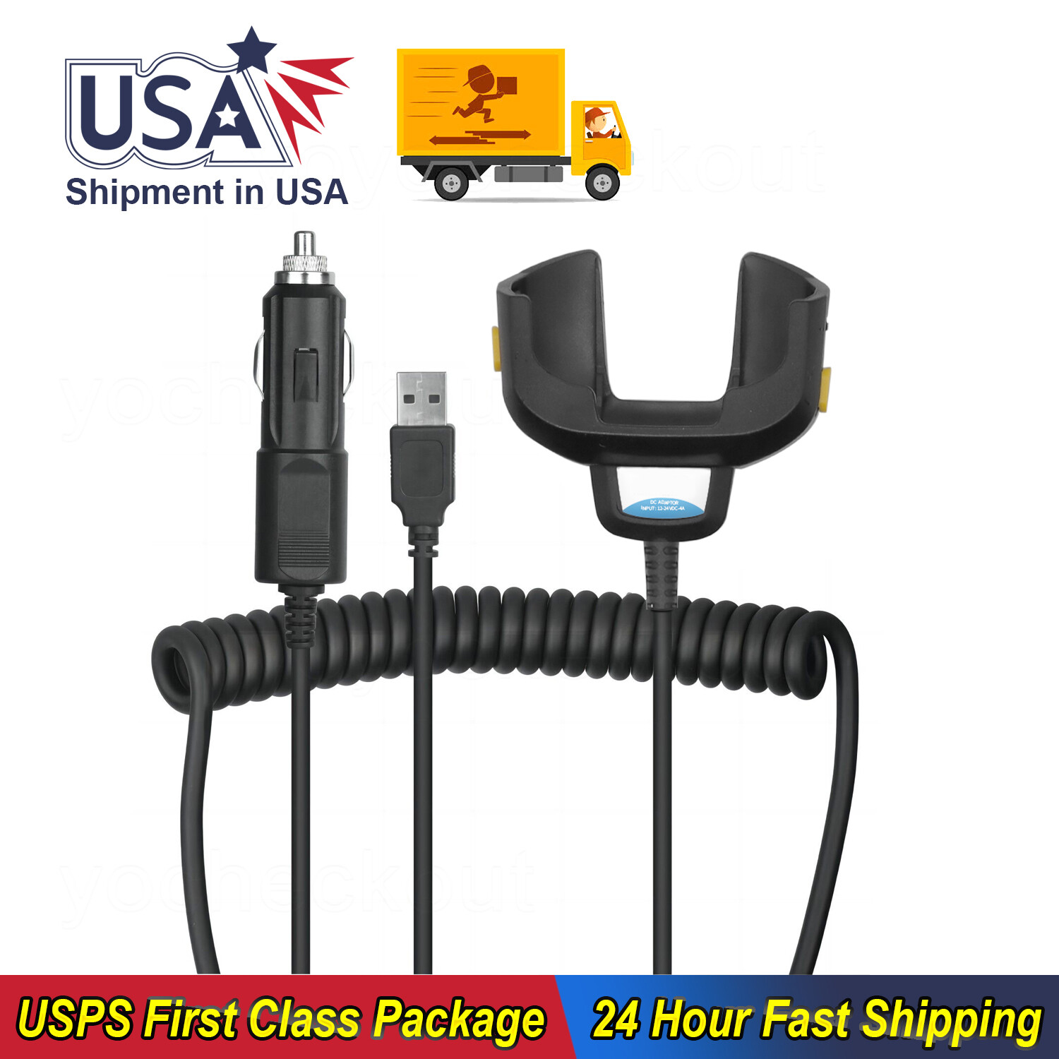2-in-1 USB Car Charger Cable For Zebra TC70X TC55 TC720L CHG-TC7X-CLA1-01 TC75BH