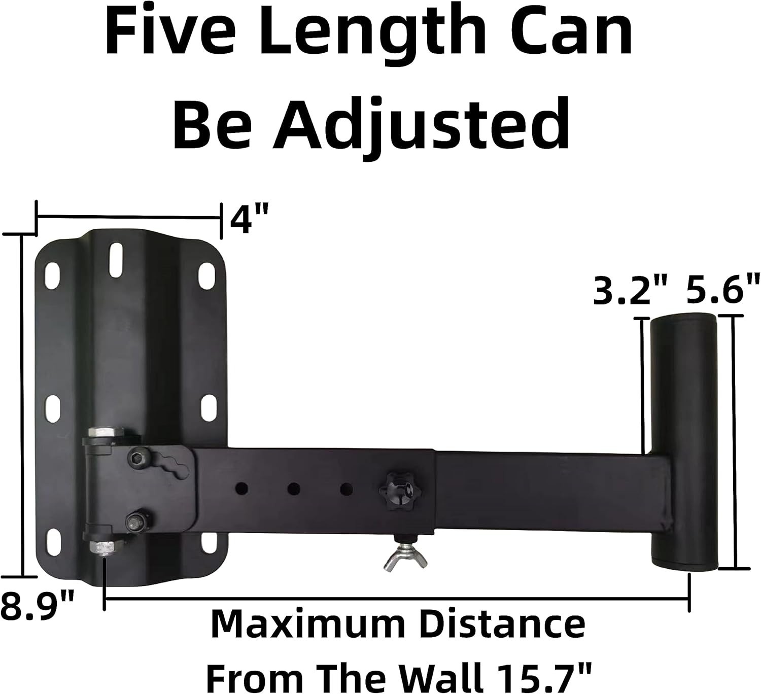 PA Speaker Mount Bracket Support to 110lbs-Adjustable Wall Brackets-Heavy Duty