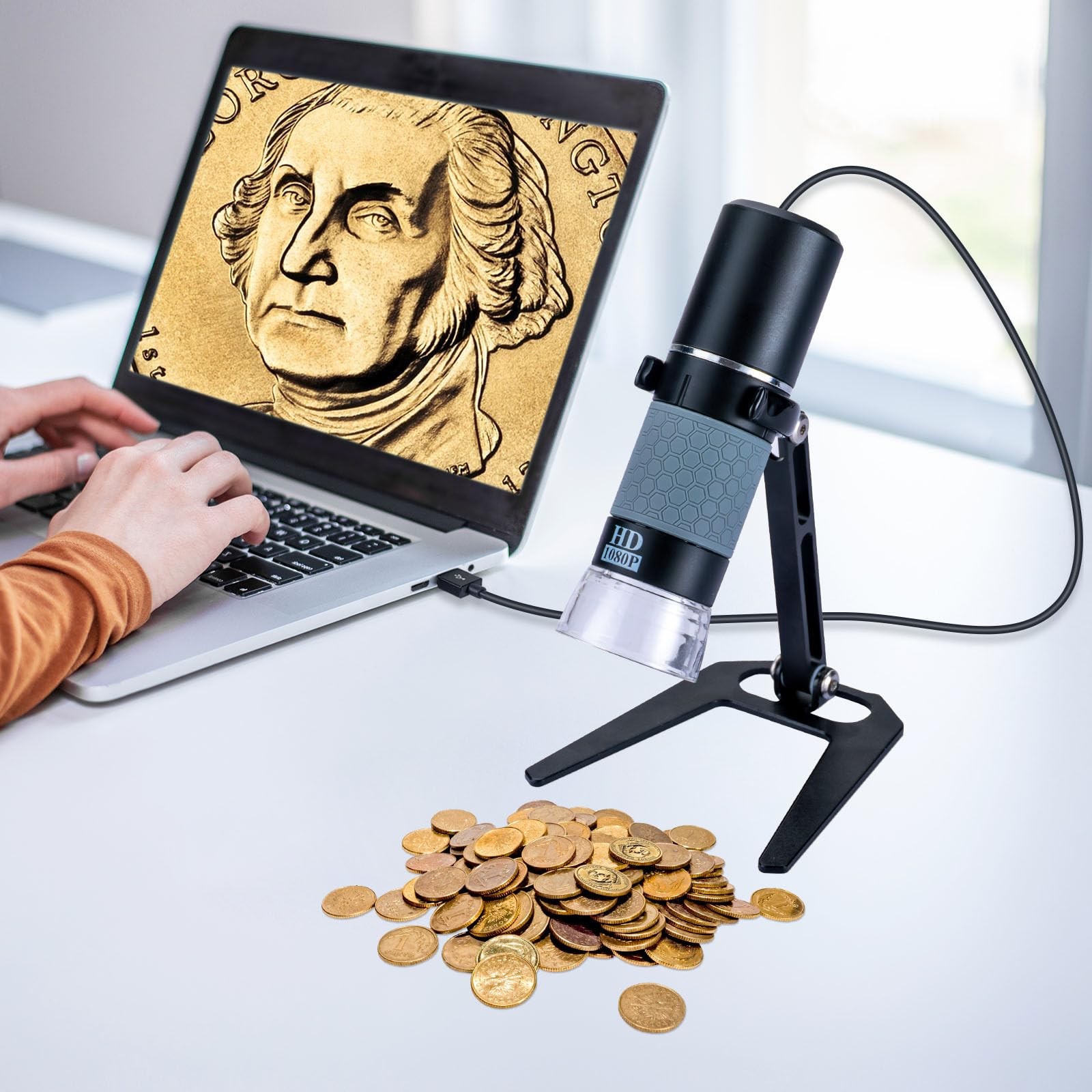 Ninyoon Full HD 1080P USB Digital Microscope Camera for iPhone iPad Black