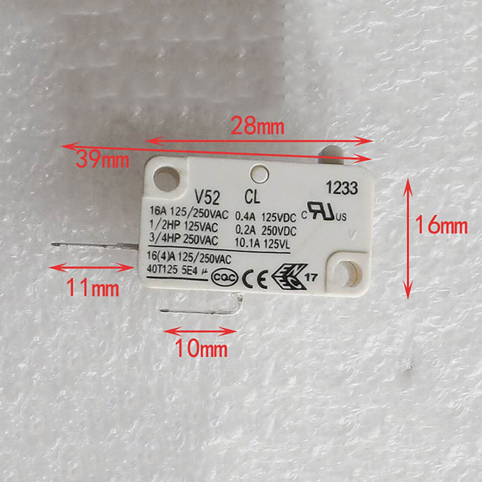 16A Micro Switch for Haier Automatic Pulsator Washing Machine Stop Switch V52