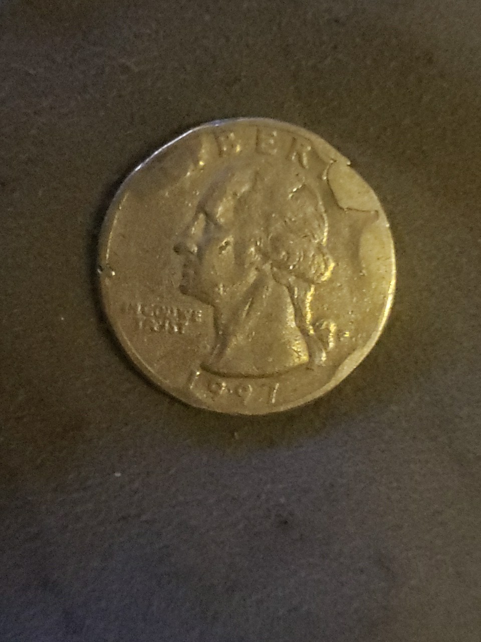 1997 SEVERE ERROR QUARTER RARE!