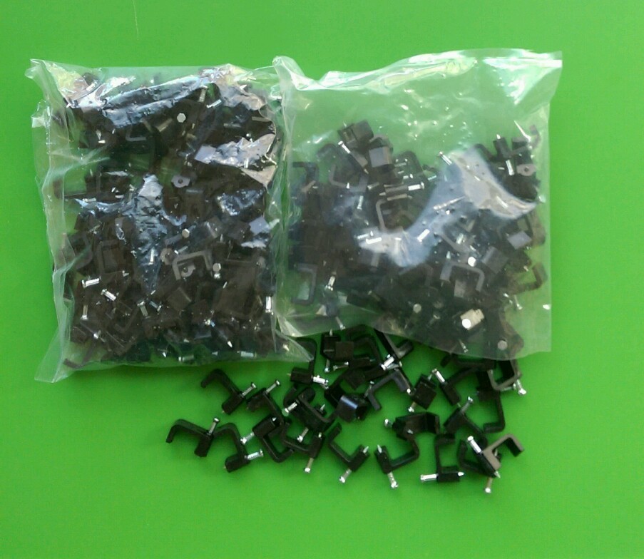 (Lot of 200) Dual cable Nail clips RG6 RG59 - 100 x 2 - BLACK