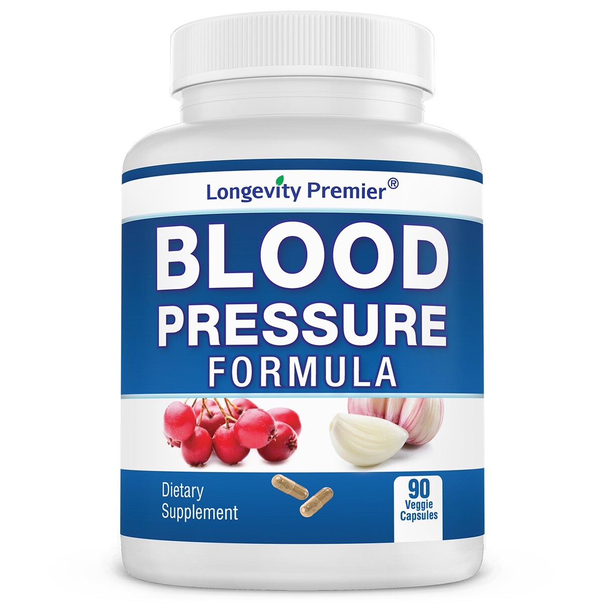 Longevity Blood Pressure Formula - Clinically formulated - With Hawthorn & 12