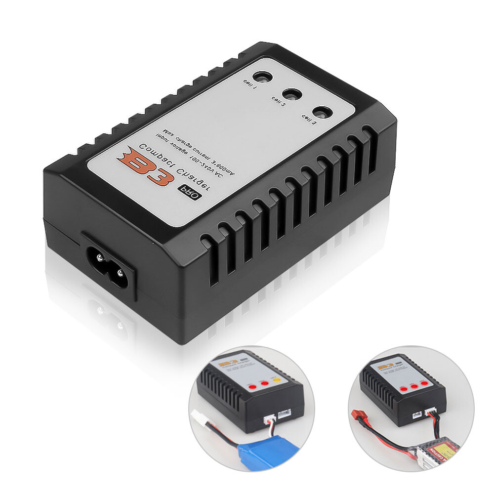 US B3 LIPO Balance Battery Charger 7.4v 11.1v 2s 3s Cells for RC LiPo US Plug