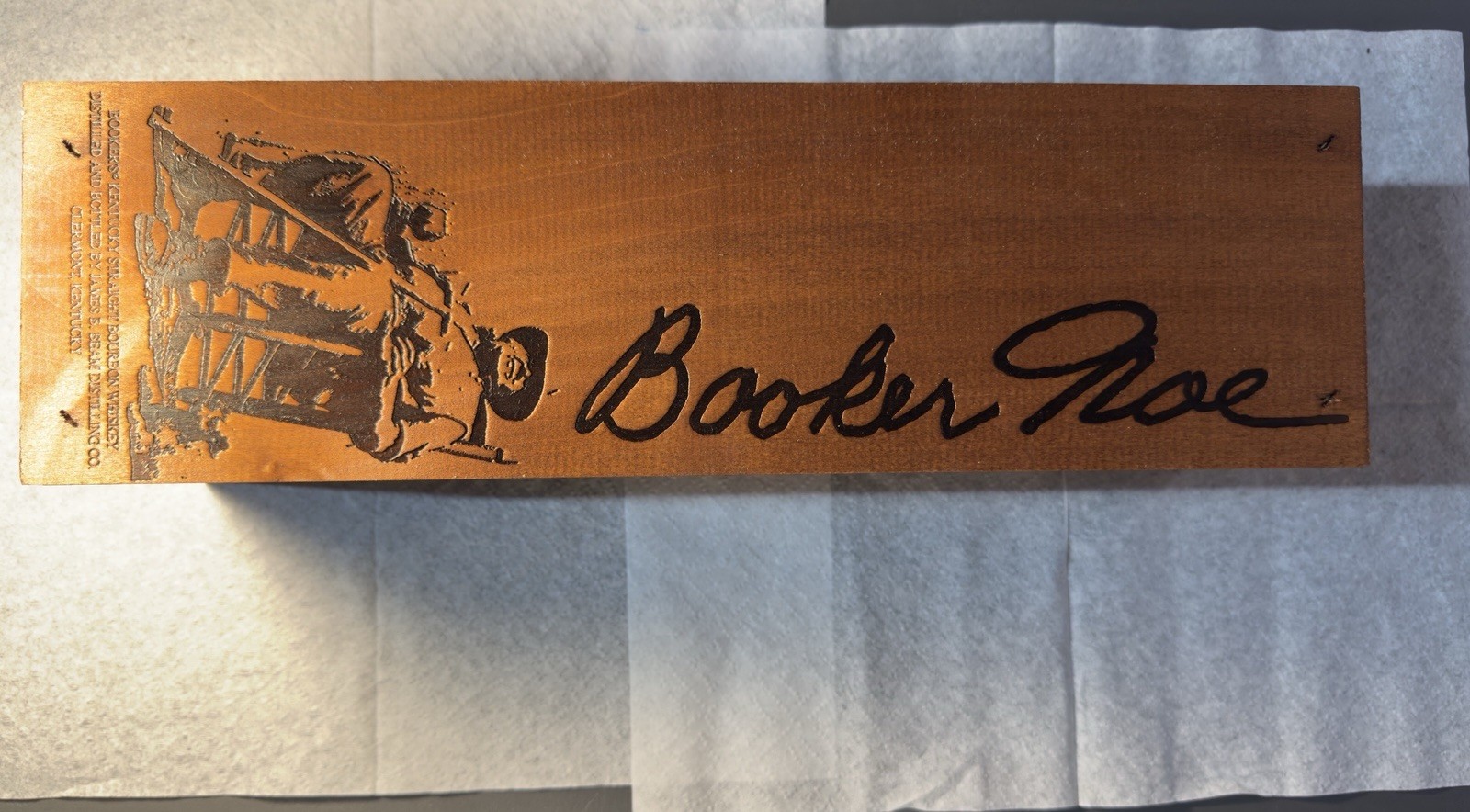 Booker's Bourbon Wood Presentation Box NO BOTTLE Slider Front with Insert