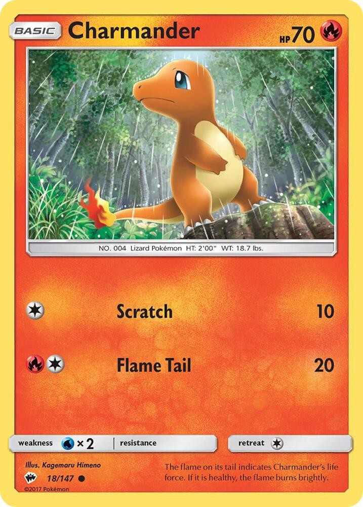 Charmander #18/147 Sm - Burning Shadows Common Pokemon TCG LP