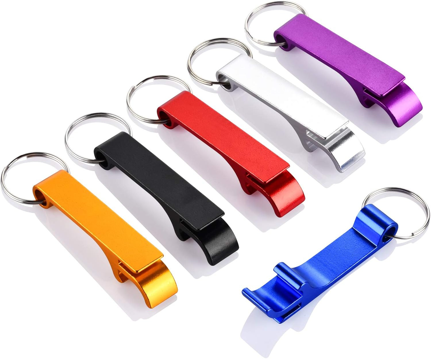 6 Pack Metal Bottle Opener Keychain Colorful Portable Beverage Lid Opener Set