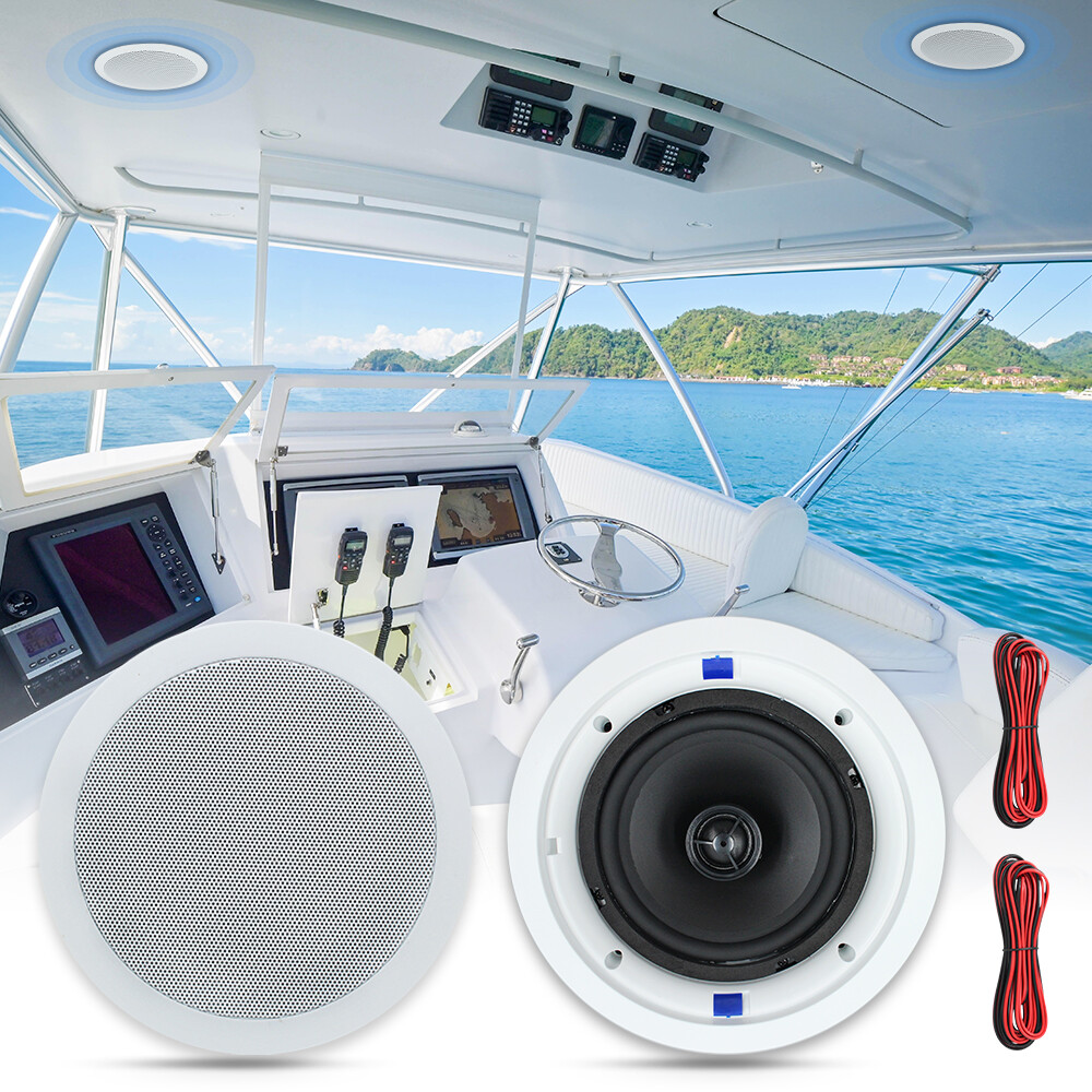 640W 6.5" Herdio Audio Wall Bluetooth Amplifier Receiver Kit+ 4 Ceiling Speakers