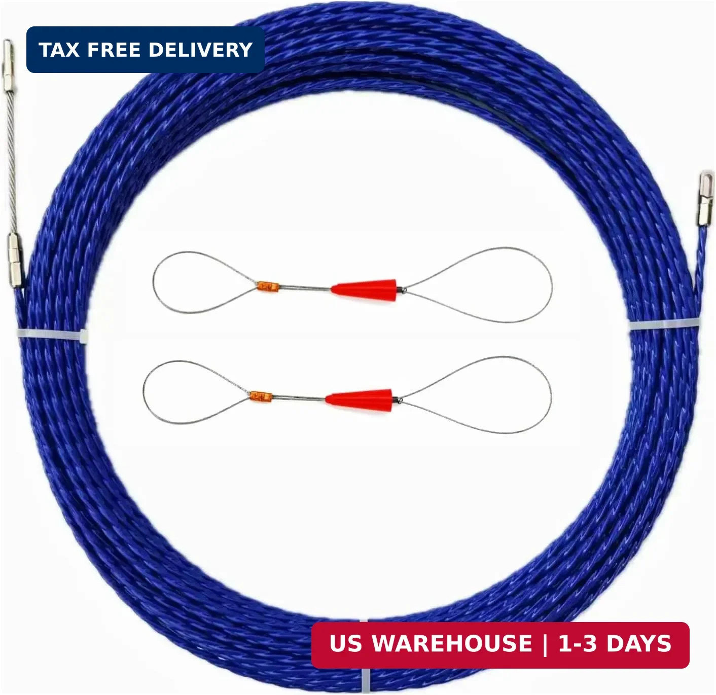 30M 100ft Fish Tape Cable Puller Kit Through Wall Wire Guide 4mm PET Electrical