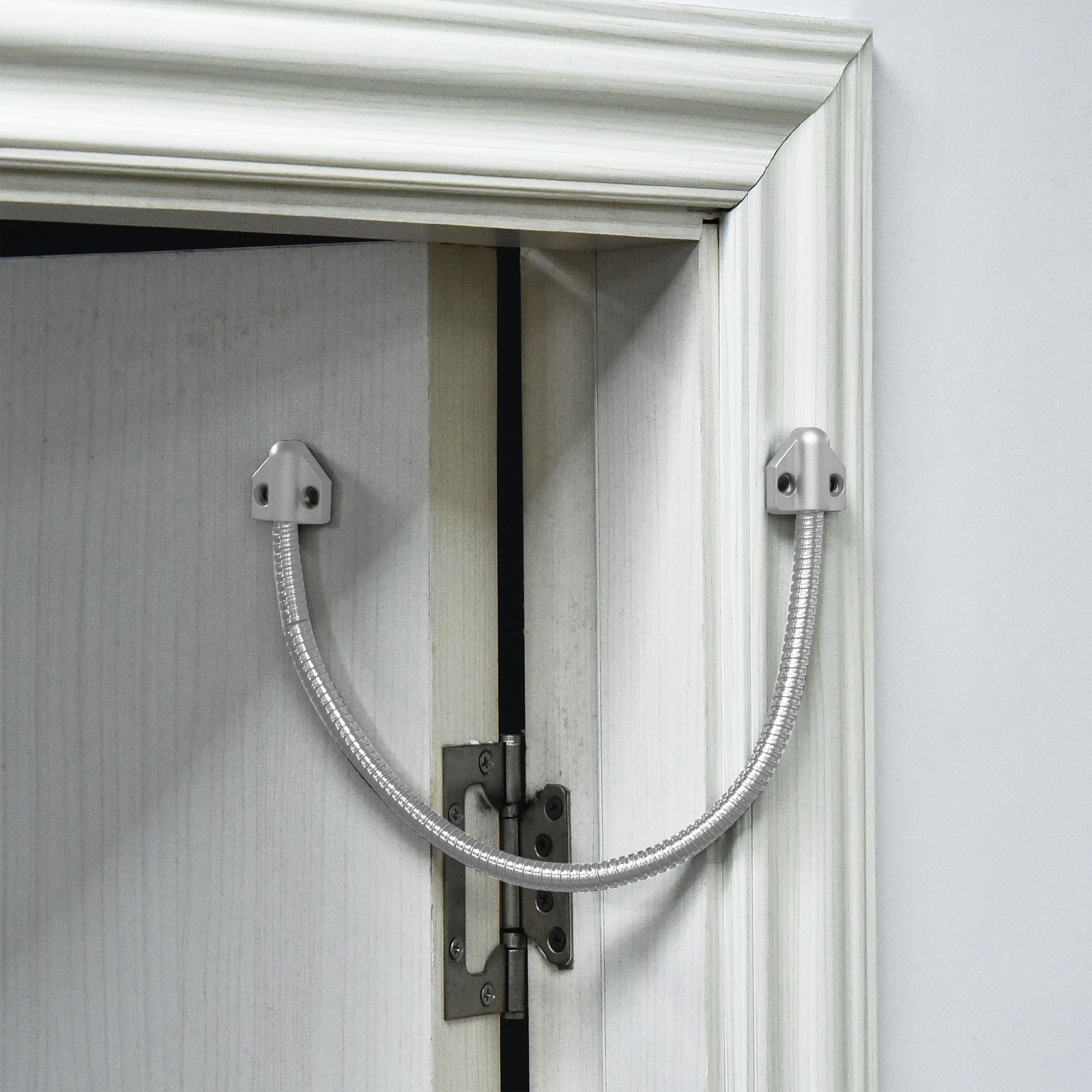 Flexible Door Loop Wire Protection Sleeving Protector with Ends 400x11.2mm White