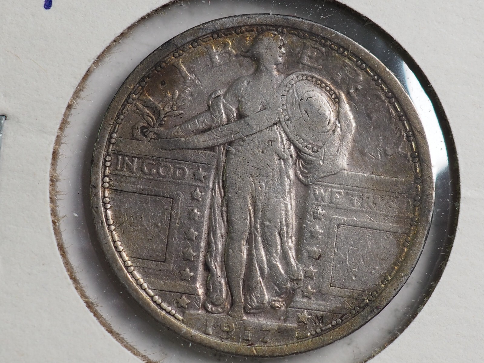 1917 P TYPE 1  MISS STANDING LIBERTY QUARTER SILVER   FREE SHIPPING   A1206