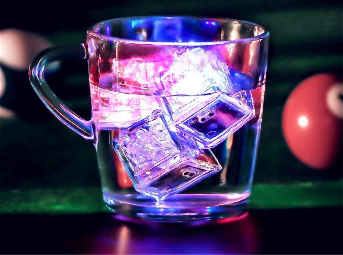 Waterproof Led Ice Cube 24 Pack Multi Color Flashing Glow In The Dark Led Light