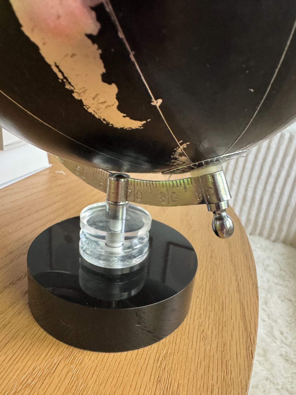 Modern Black Silver World Globe Decorative Desk Table Decor Office Home