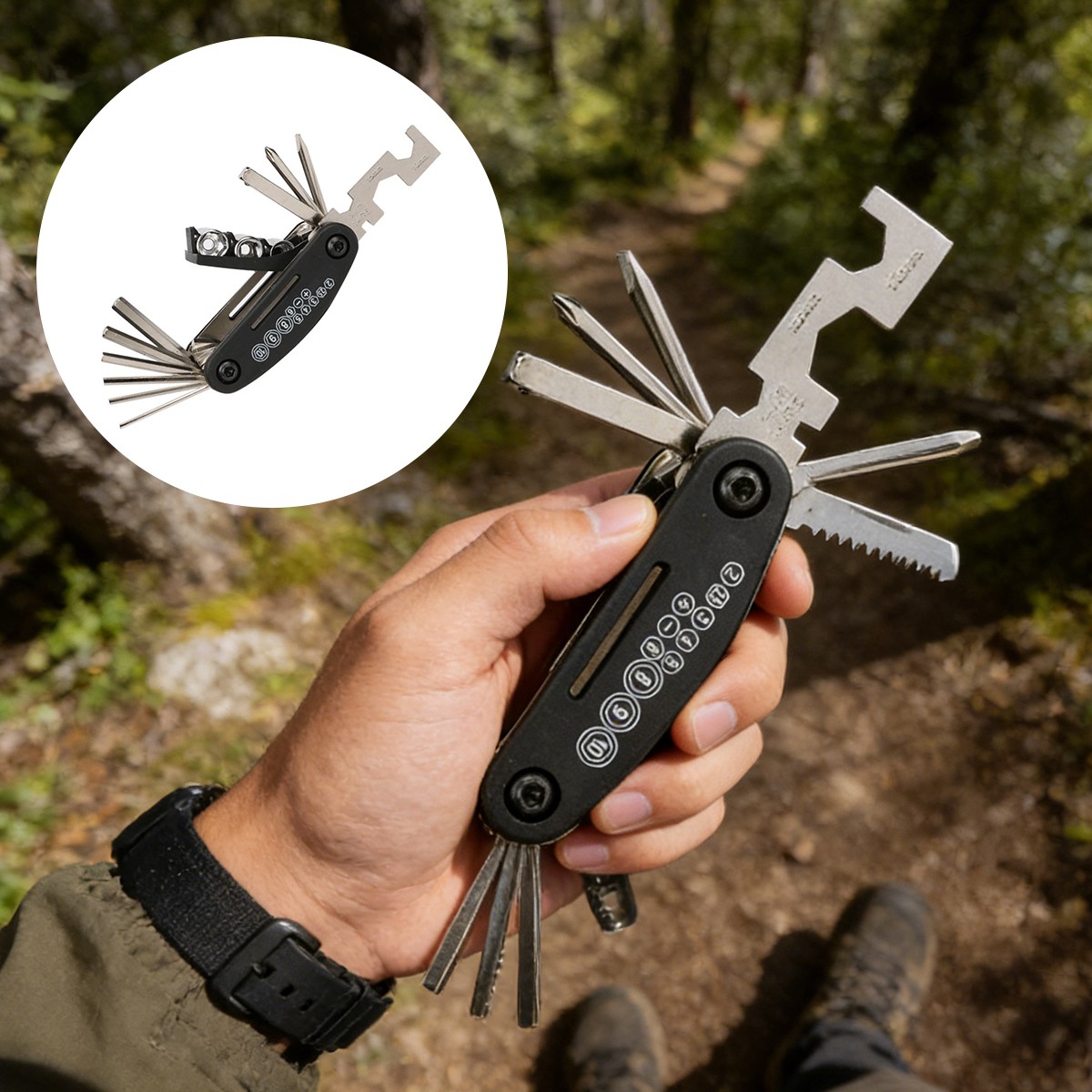 Bike Repair Tool Kit 16 in 1 For Bicycle Repairs Portable Folding Tool Kit